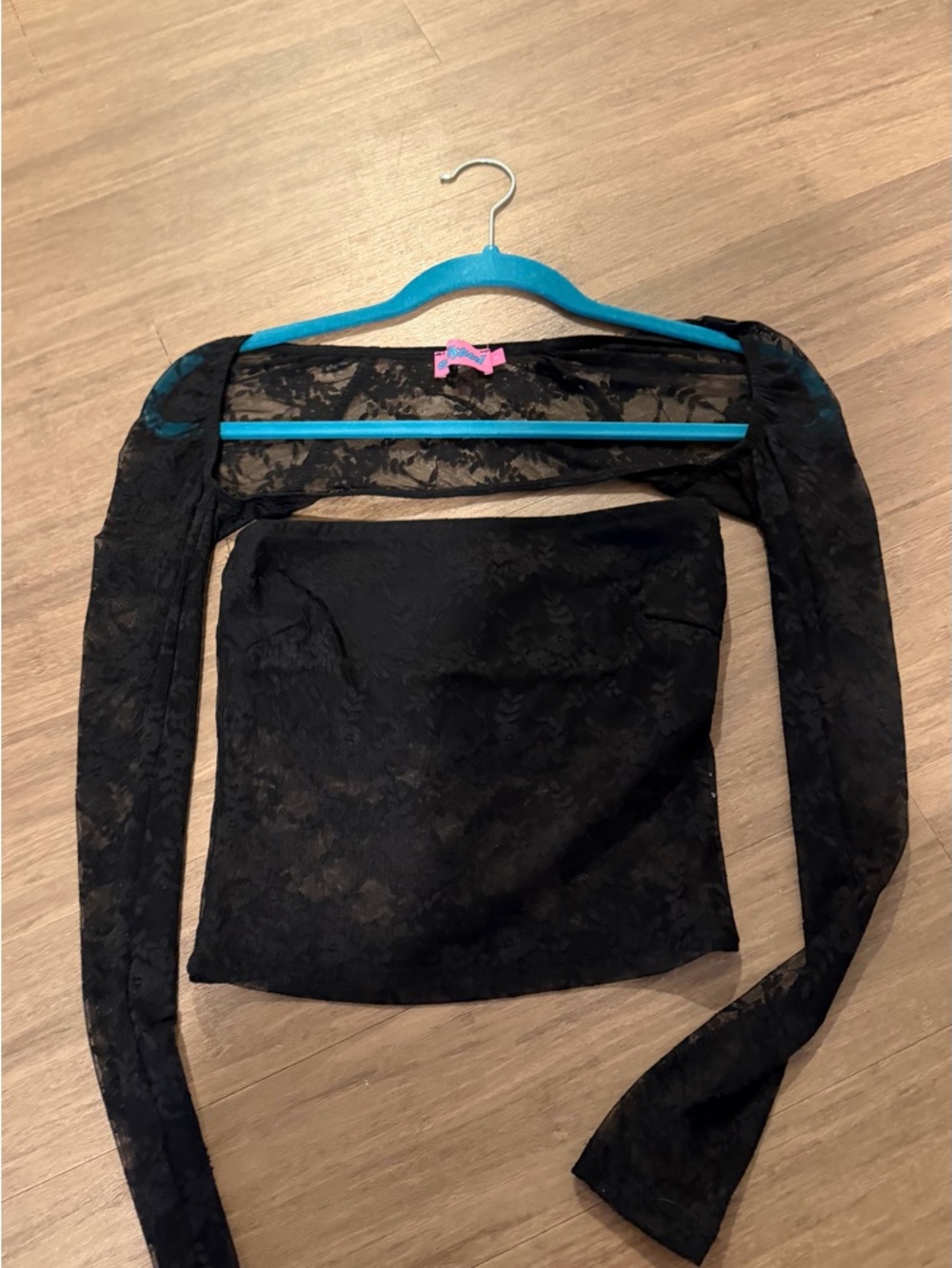 Edikted Black Lace Long-Sleeve Crop Top